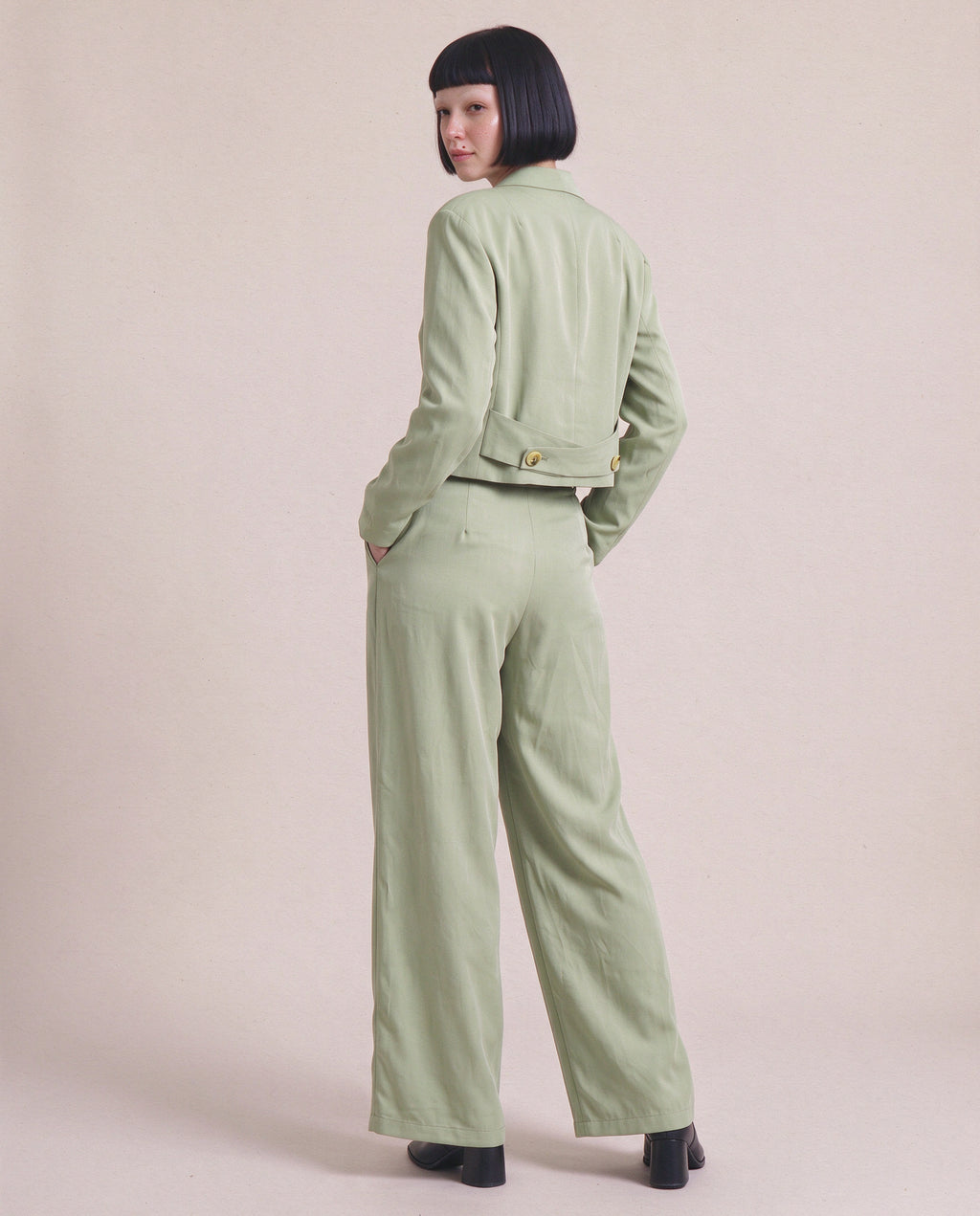 Ada Pants in Sage, back
