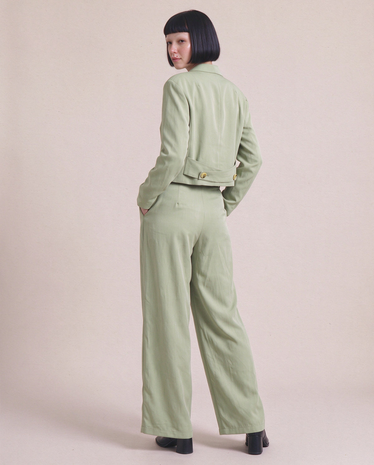 Ada Pants in Sage, back