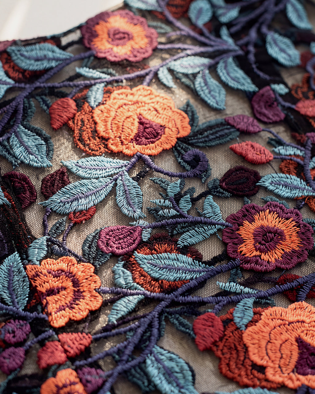 Rosalia Corset in Floral Lace, fabric close up