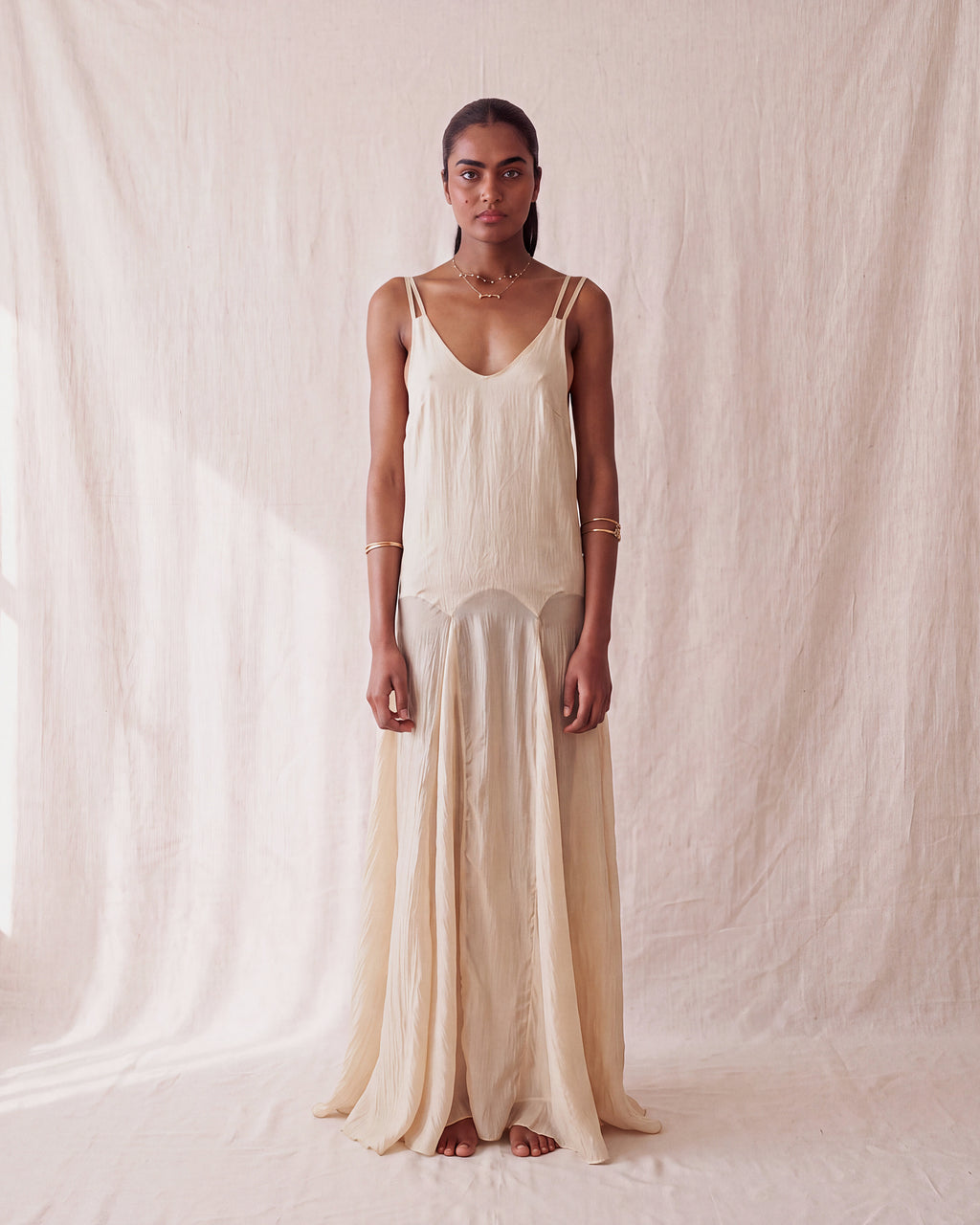 Sienna Dress in Pearl, front view