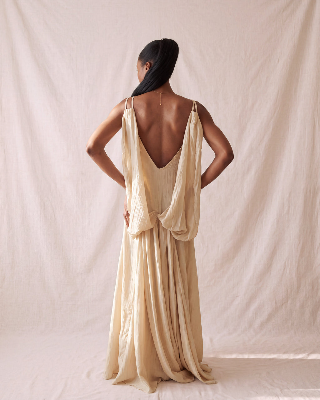 Sienna Dress in Pearl, back view