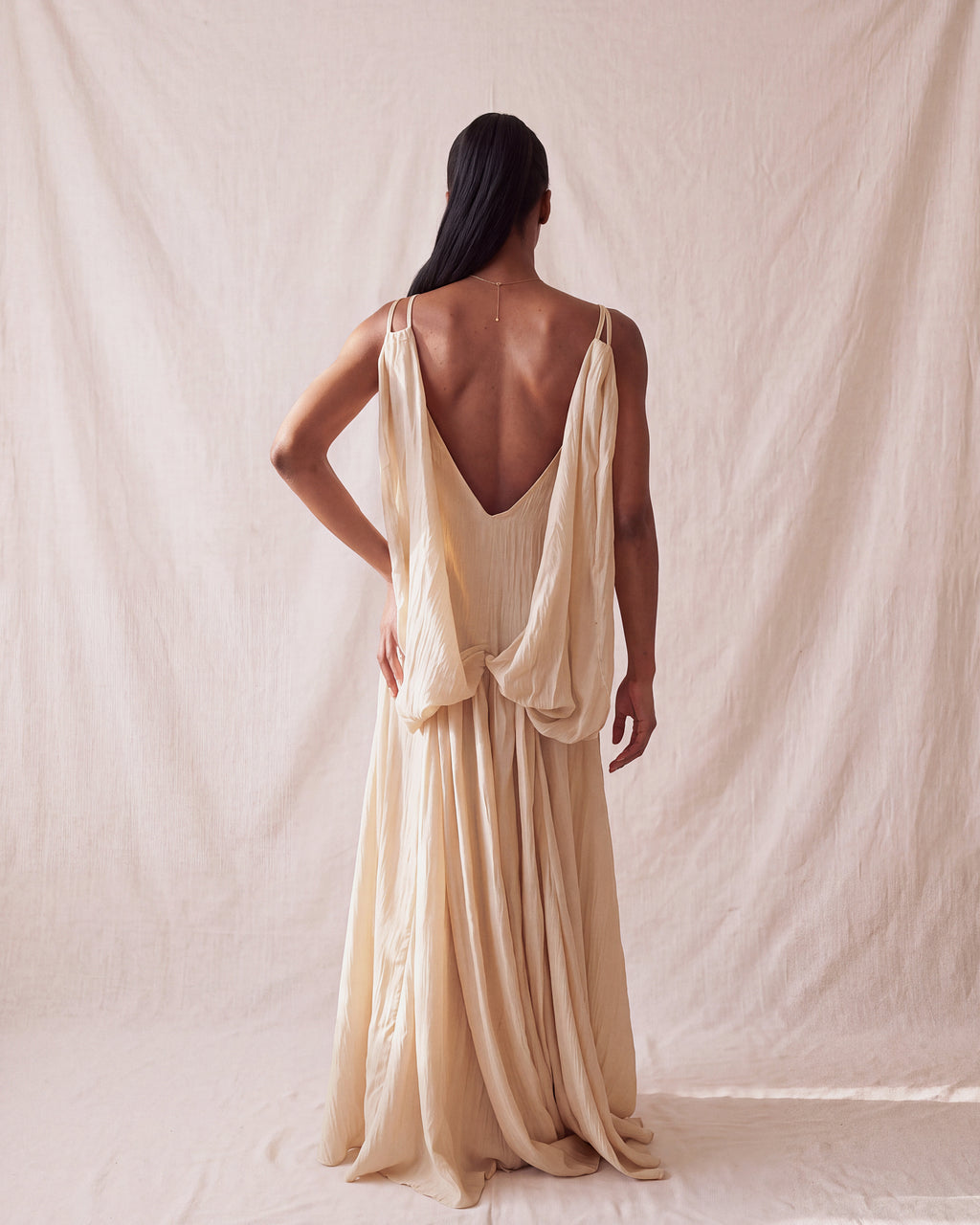 Sienna Dress in Pearl, back view