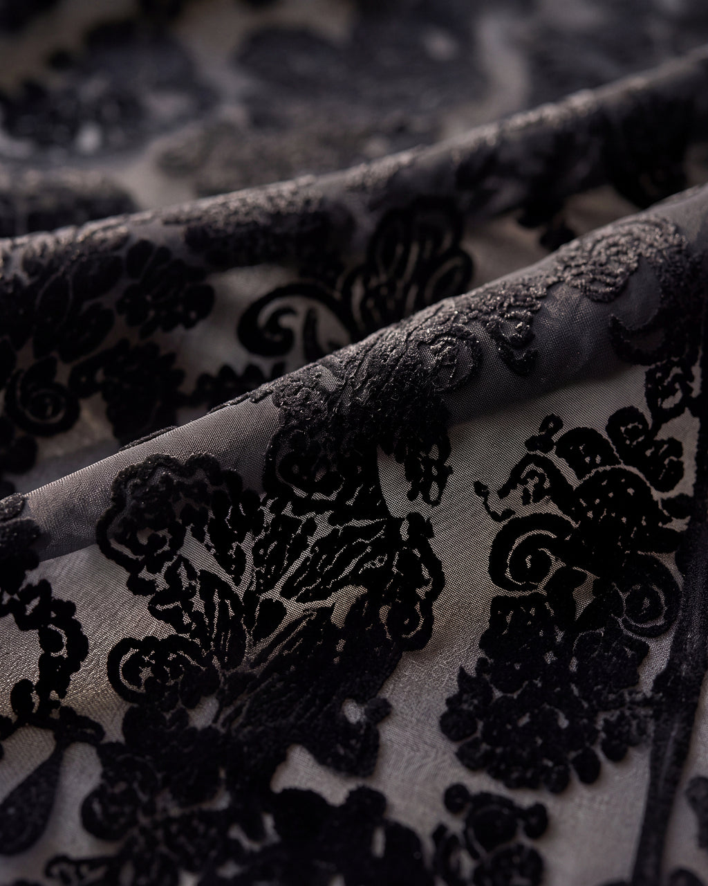 Reiko Dress in Black, fabric close up