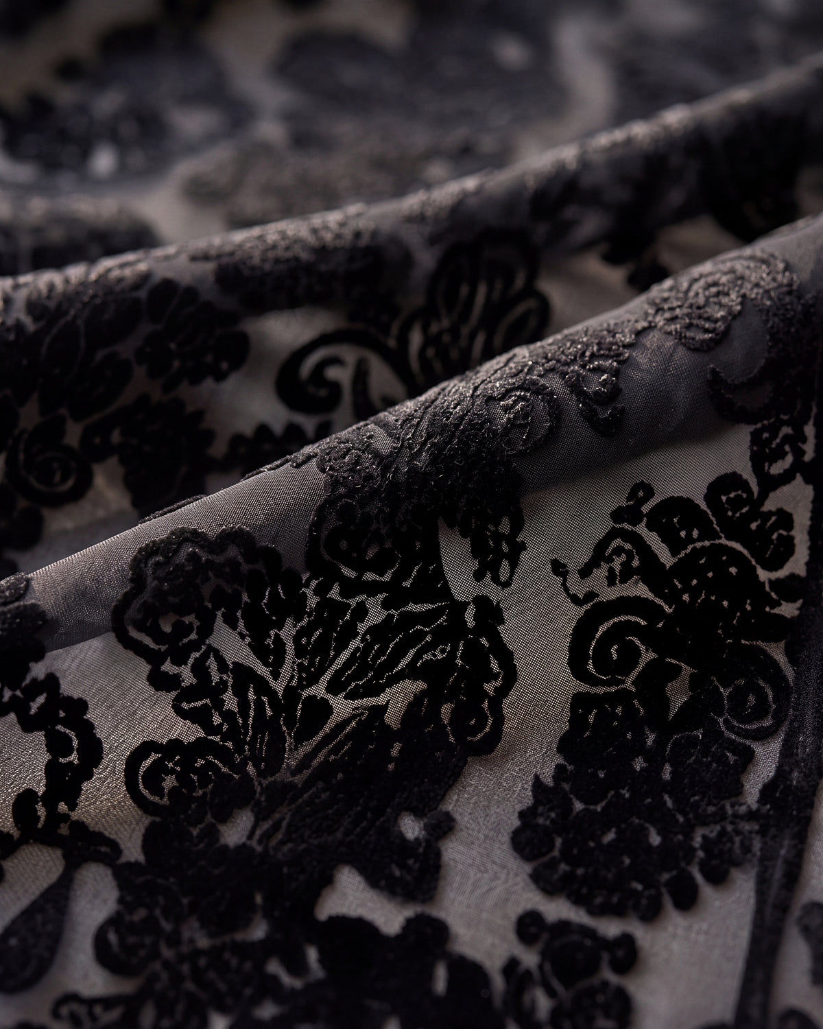 Reiko Dress in Black, fabric close up