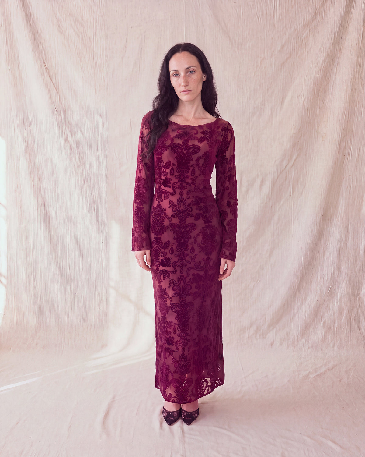 Reiko Dress in Red, front view