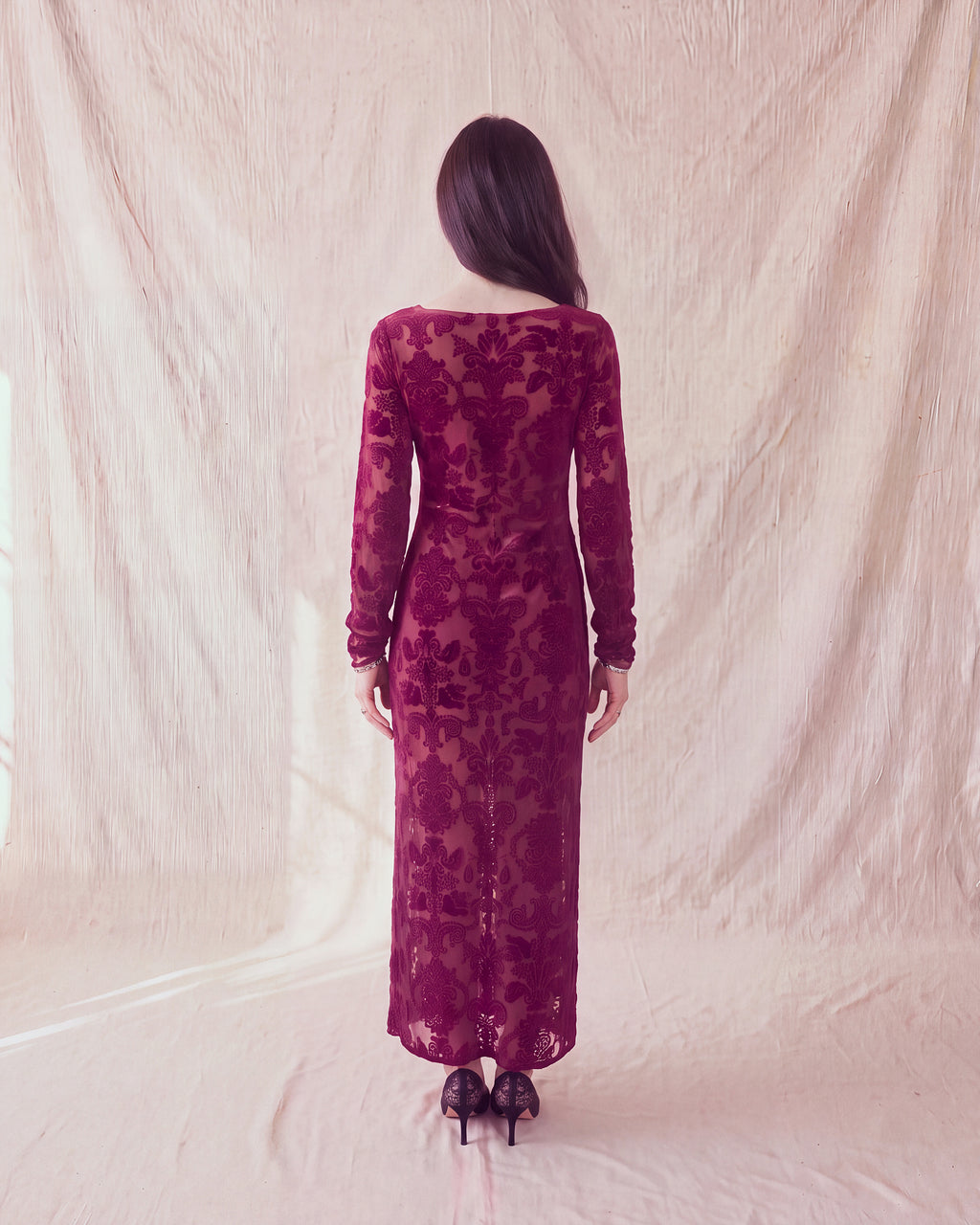 Reiko Dress in Red, back view