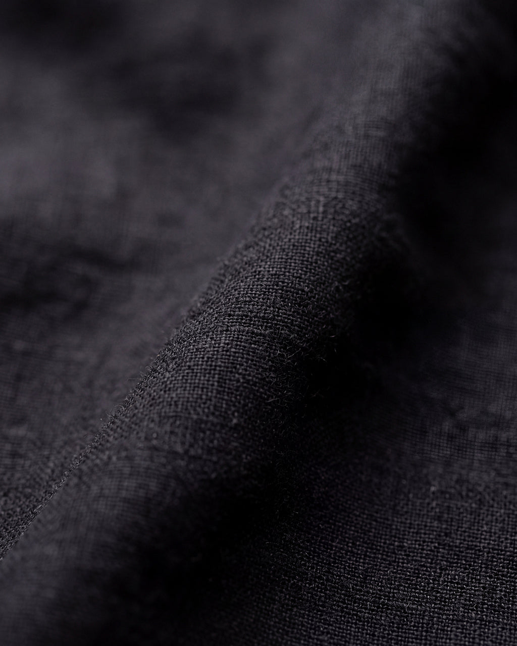 Juliette Dress in Black linen, fabric close up