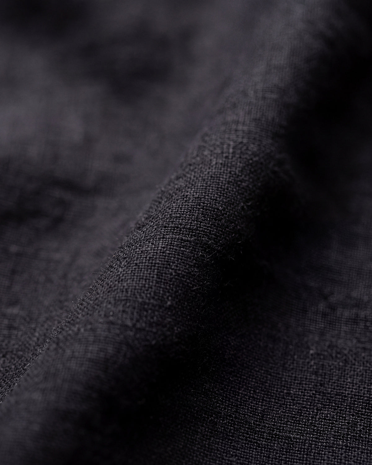 Juliette Dress in Black linen, fabric close up