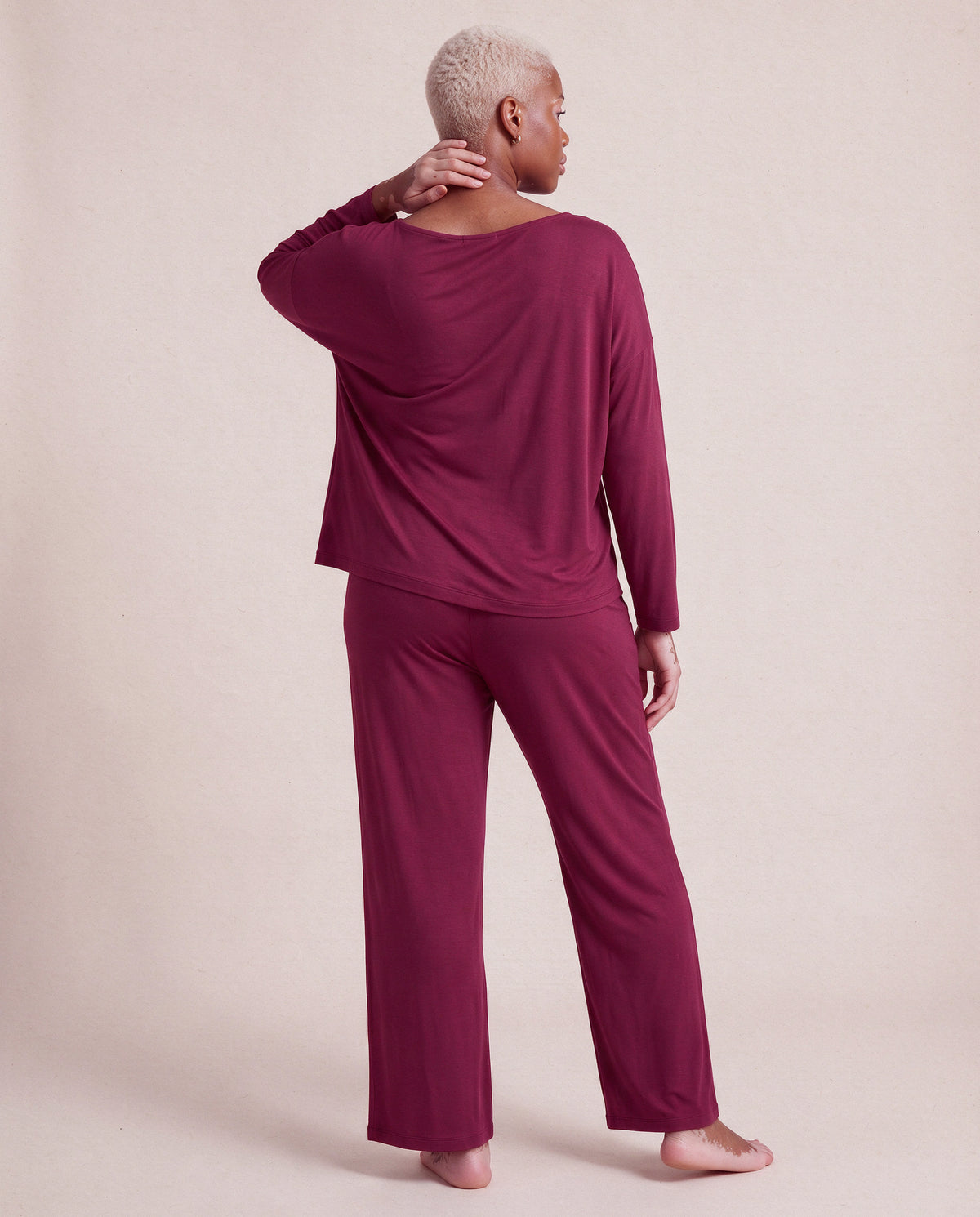 Pyjamas Pants in Bordeaux, back