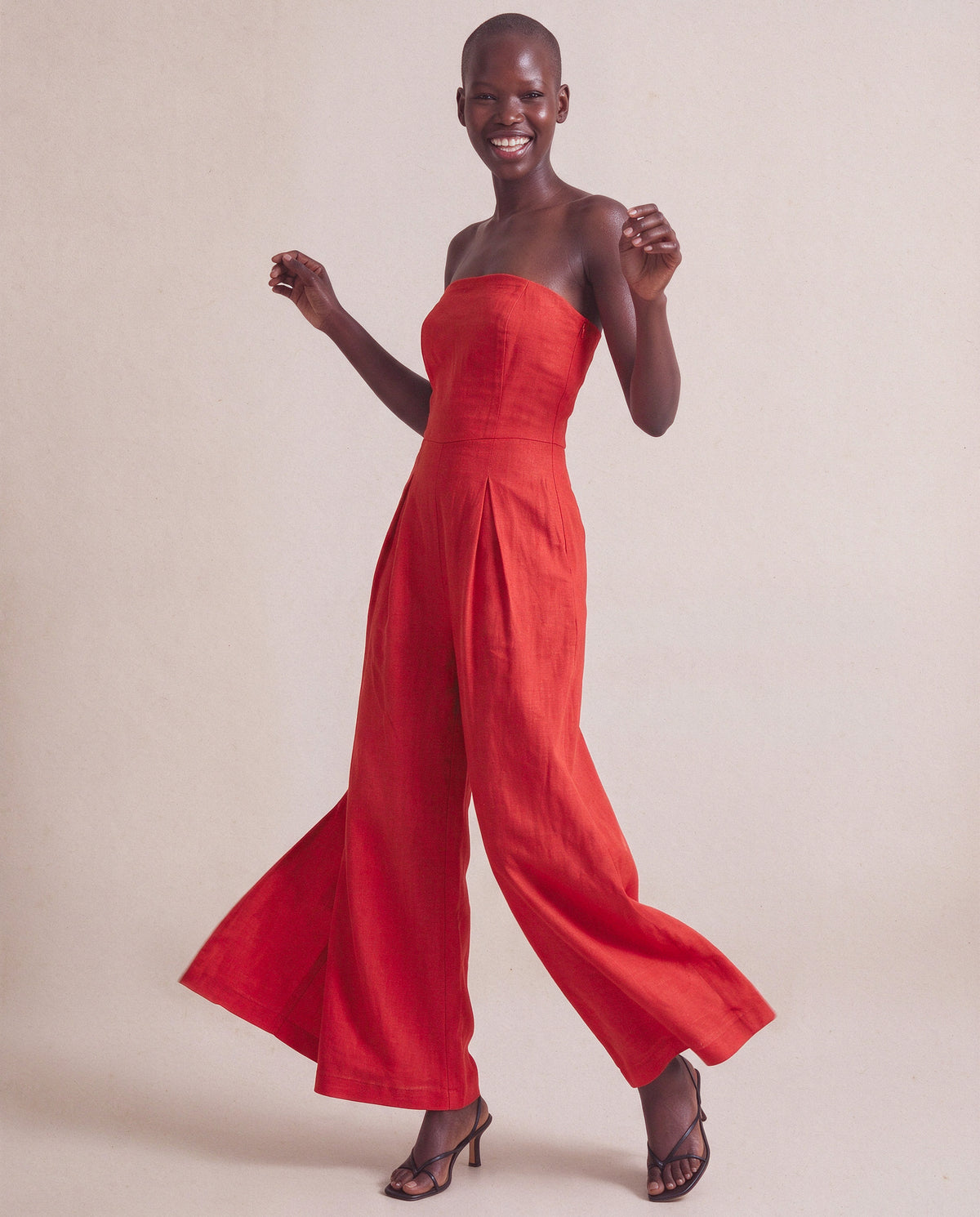 Camille Jumpsuit in Red