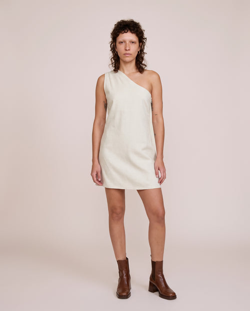 Circe Dress Mini in Beige, front
