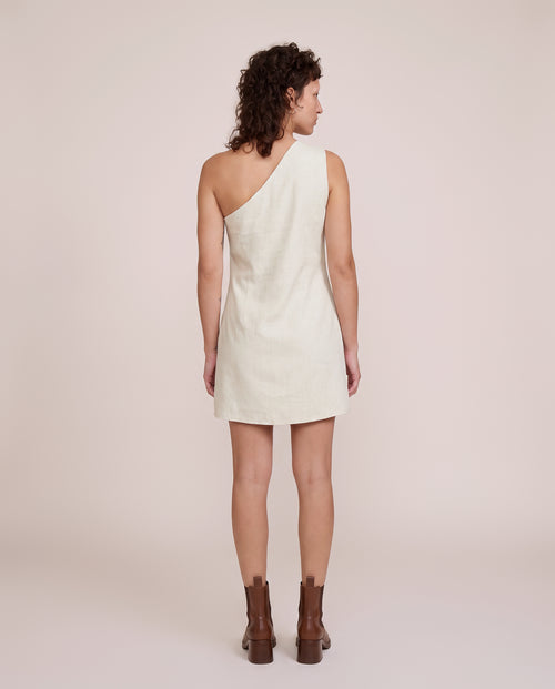 Circe Dress Mini in Beige, back