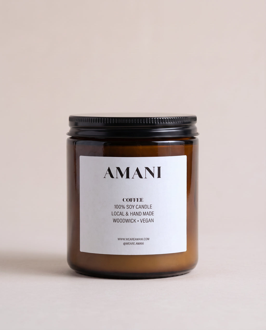 Coffee Candle, jar with the lid on