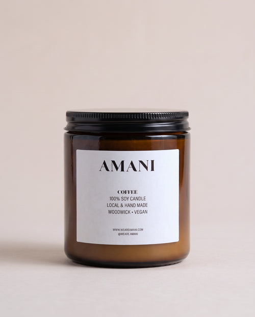 Coffee Candle, jar with the lid on
