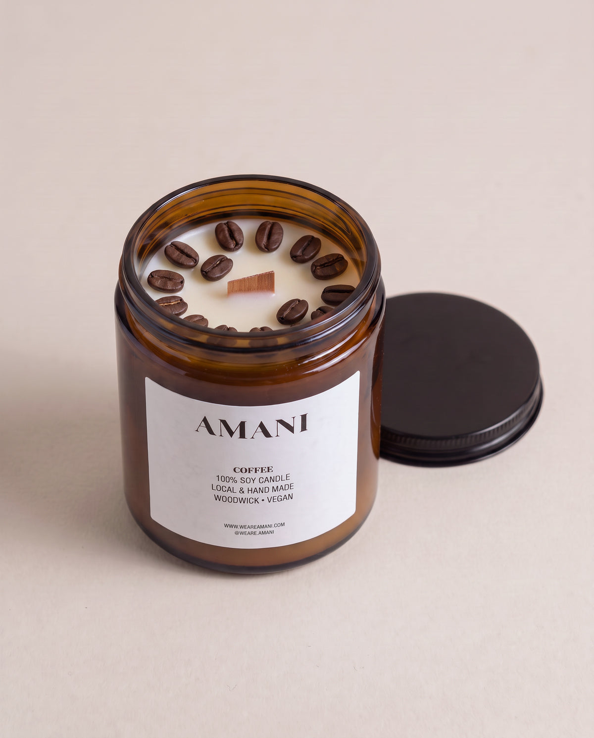 Coffee Candle, coffee beans on the wax