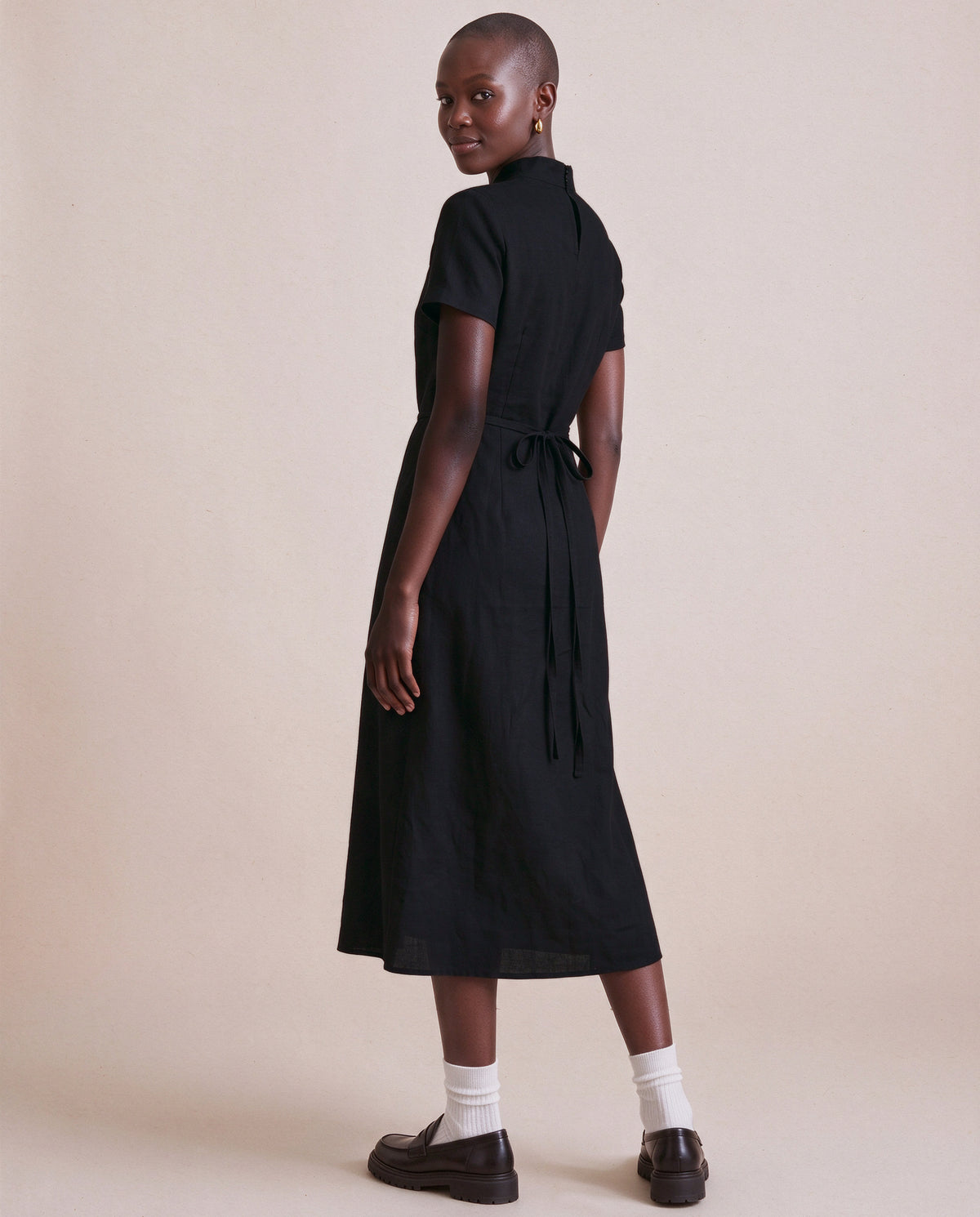 Hibo Dress in Black, back