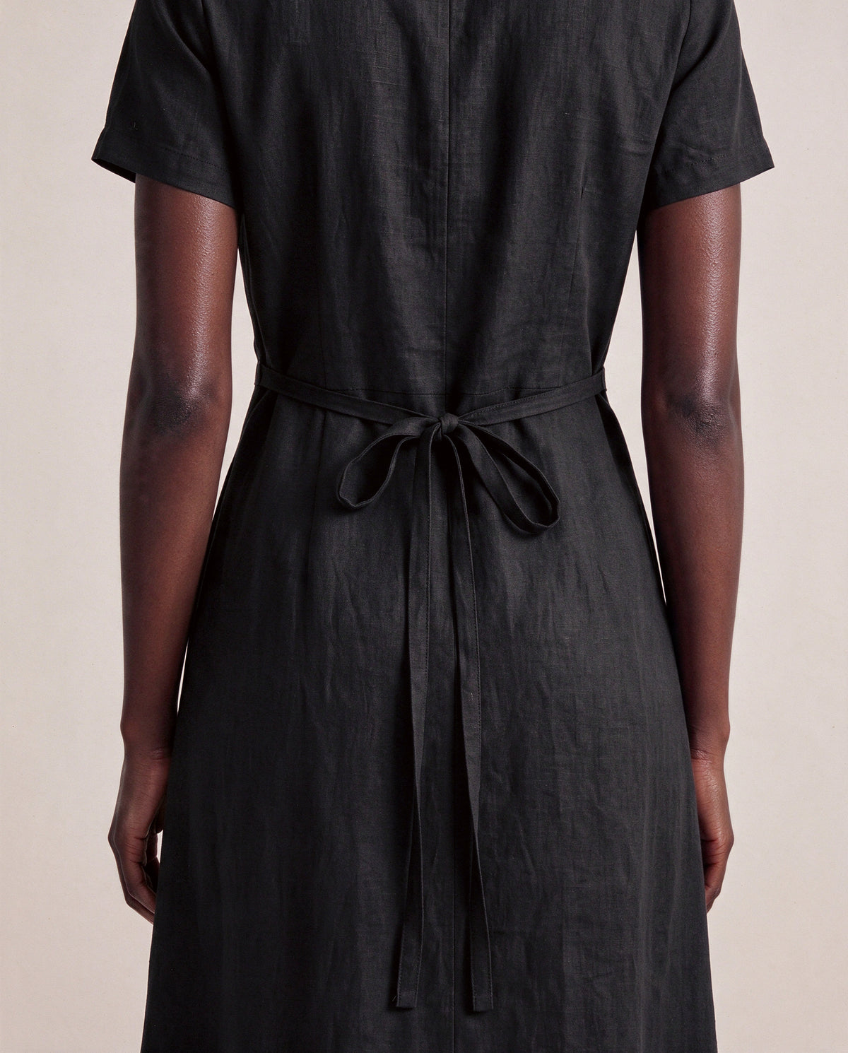 Hibo Dress in Black, back ties