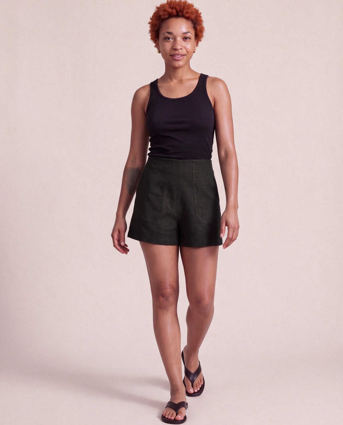 High Waisted Shorts in Black
