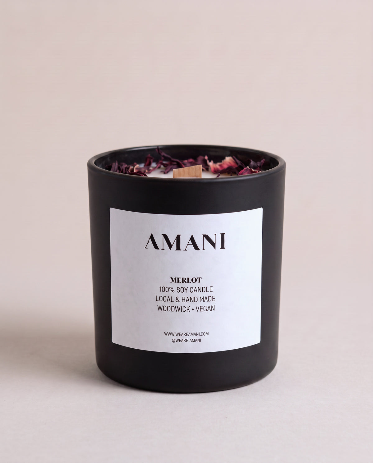 Merlot Candle, in black glass