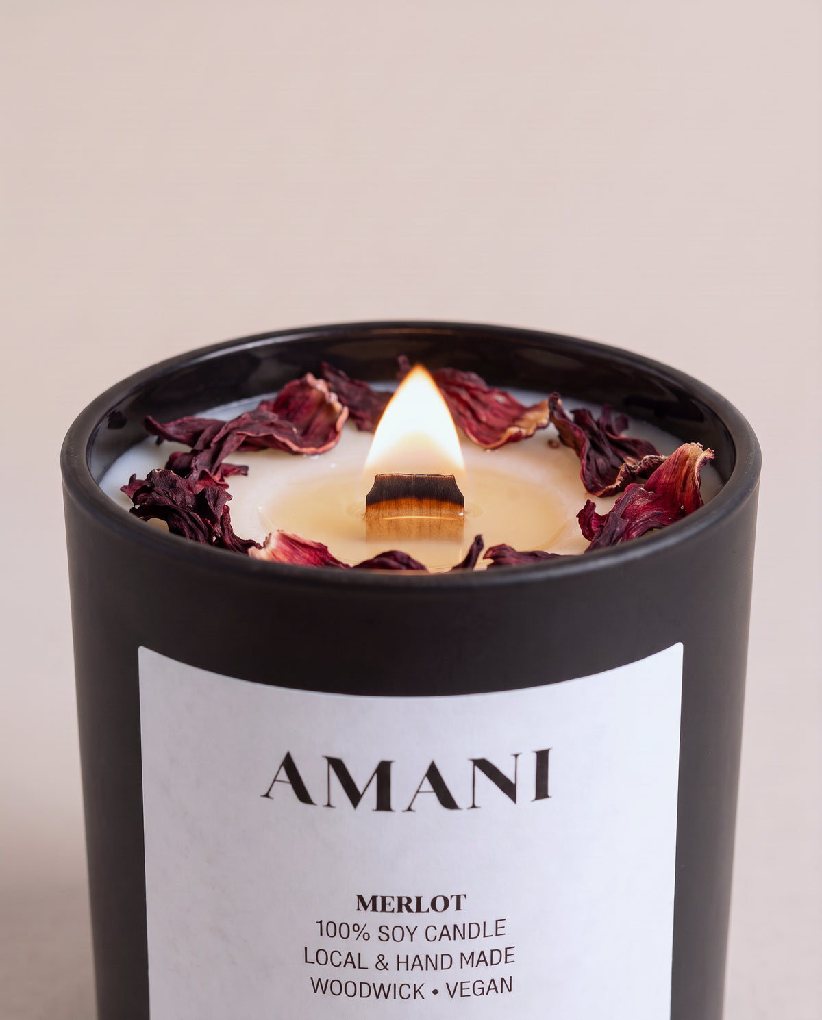 Merlot Candle, lit
