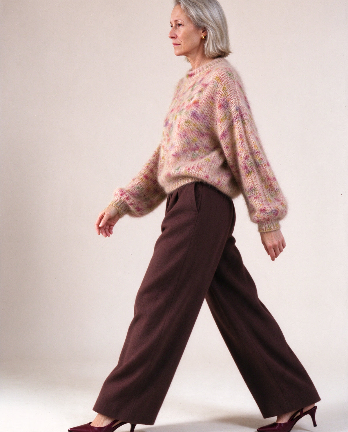 Mohair Knit in Multi Pink, side