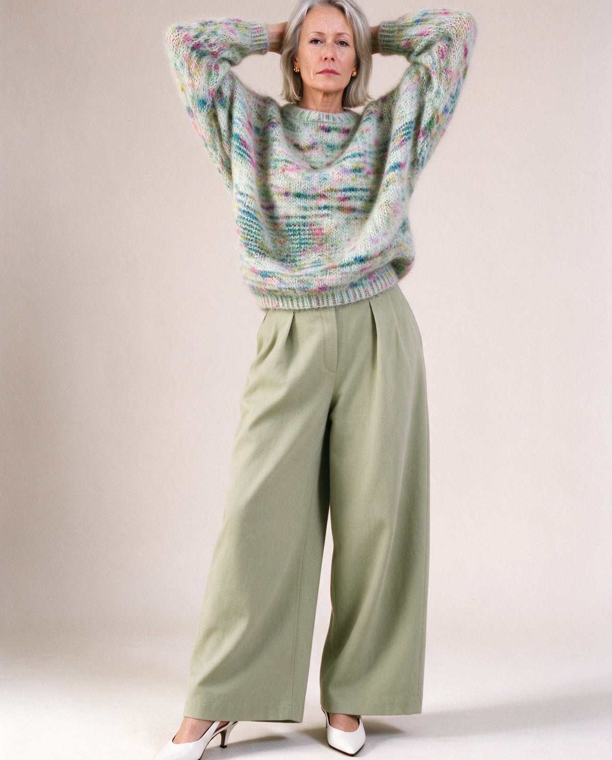Mohair Knit in Multi Green
