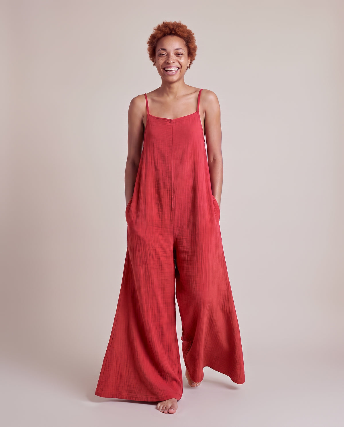 Rudo Jumpsuit in Bordeaux, front