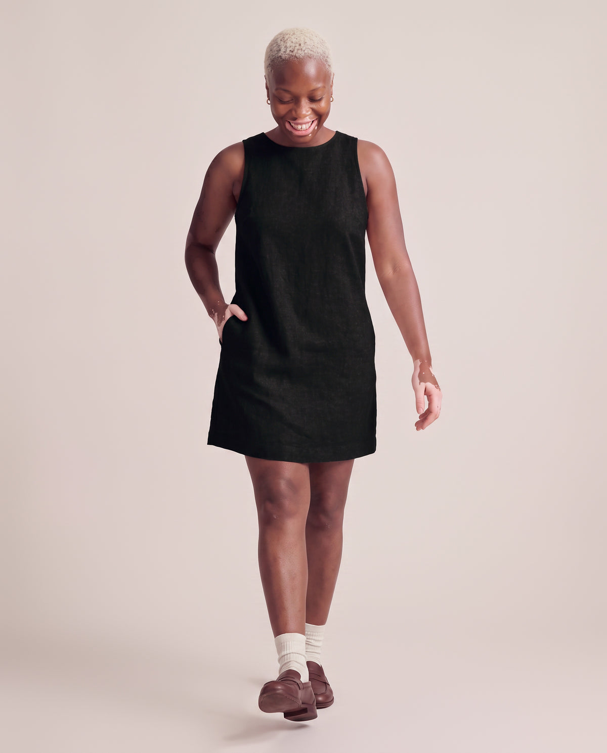 Ruva Dress Linen in Black