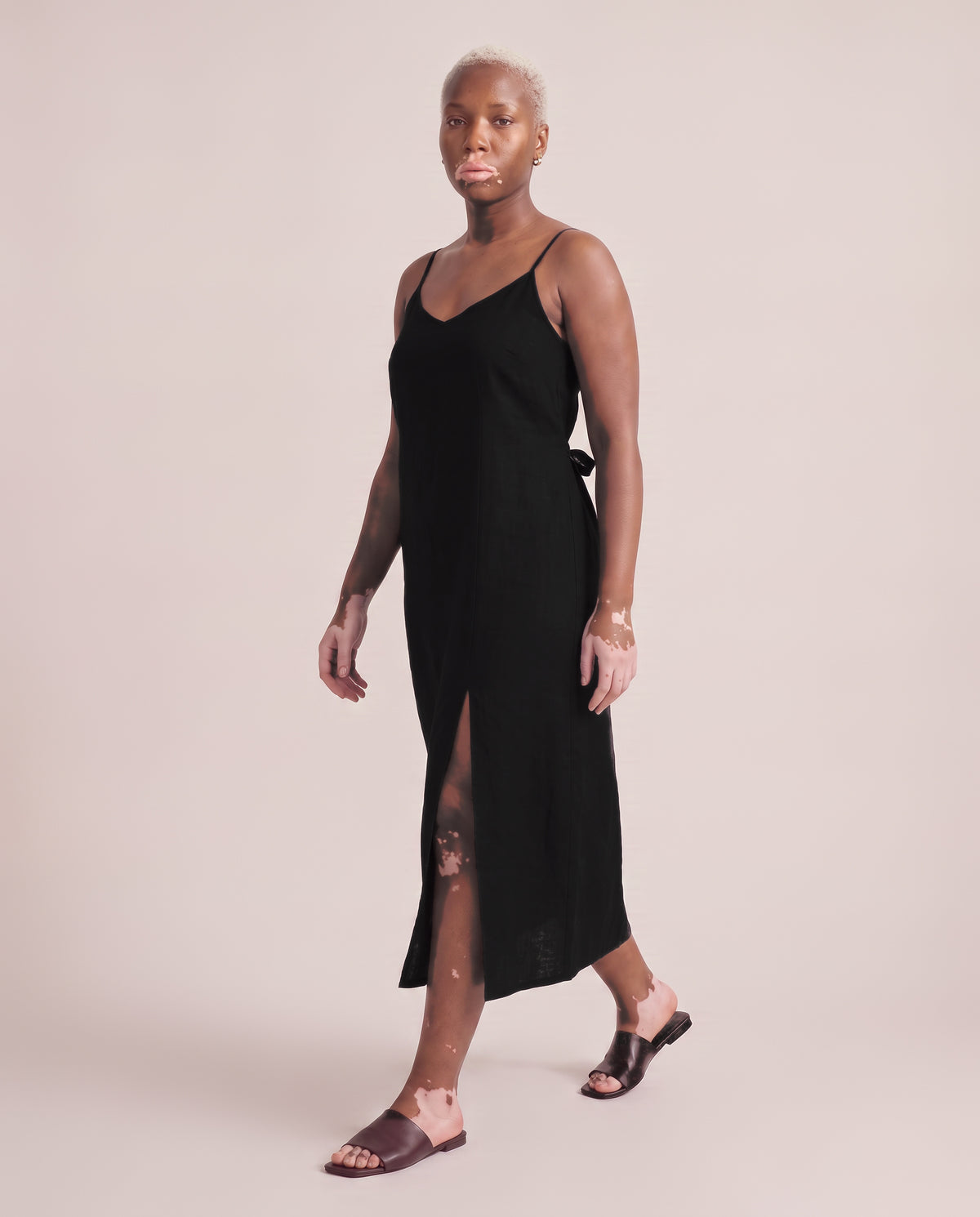 Slip Dress in Black, side