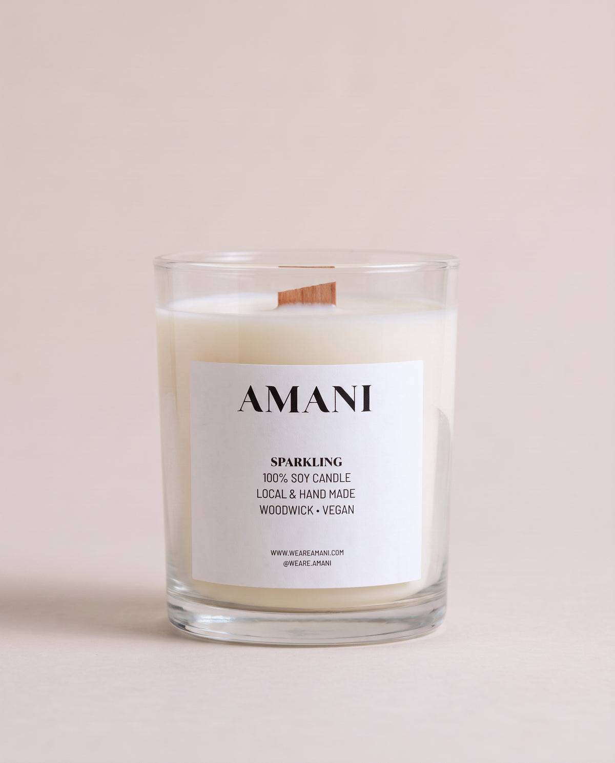 Sparkling Candle, in clear glass